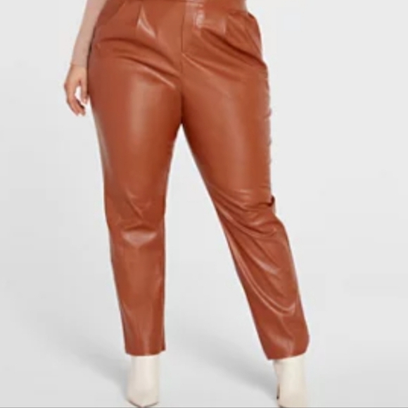 NWT Victor Glemaud Faux Leather/ Ponte Pant in Terracotta 3X - Picture 1 of 7